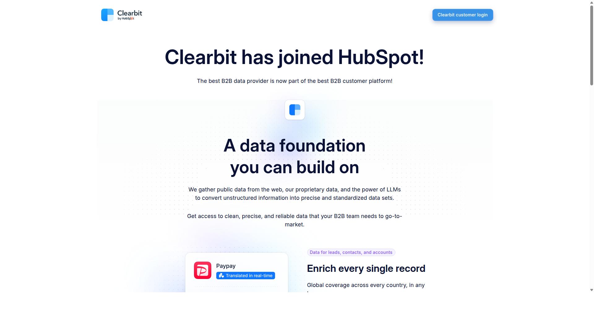 Clearbit website